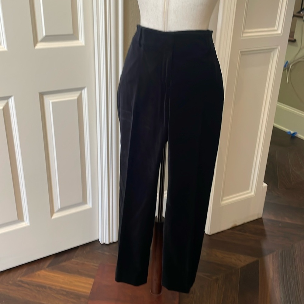 Ann Taylor Petite Modern Velvet Slim Pants Black 12P